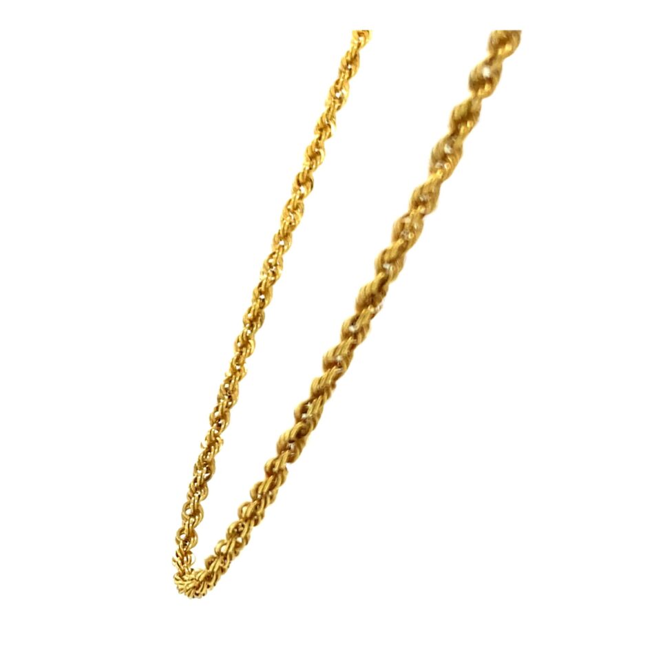 14K Gold Hollow Rope Chain - 20" - Image 3