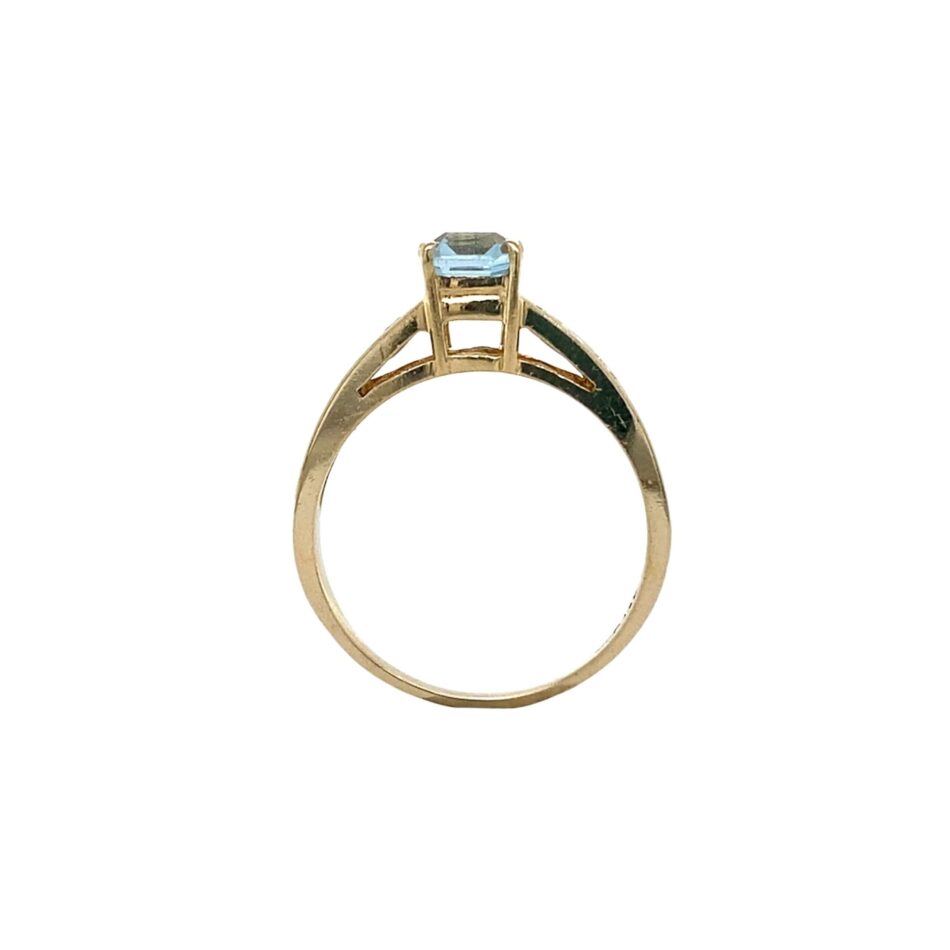 14K Gold Aquamarine Filigree Ring - Image 8