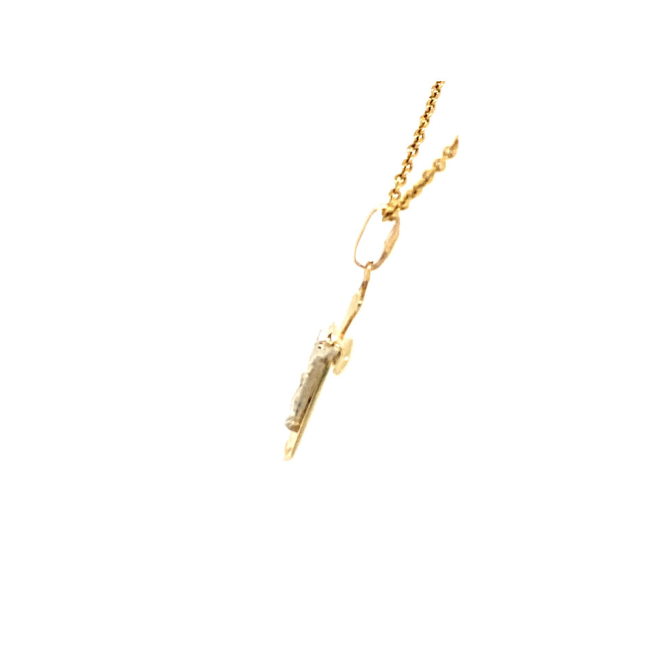 14K Two-Tone Crucifix Pendant - Image 3