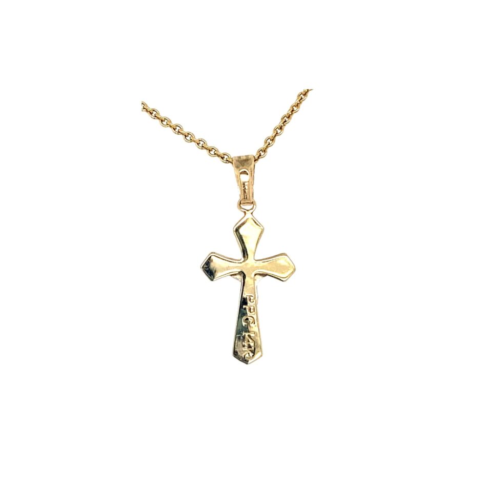 14K Two-Tone Crucifix Pendant - Image 6