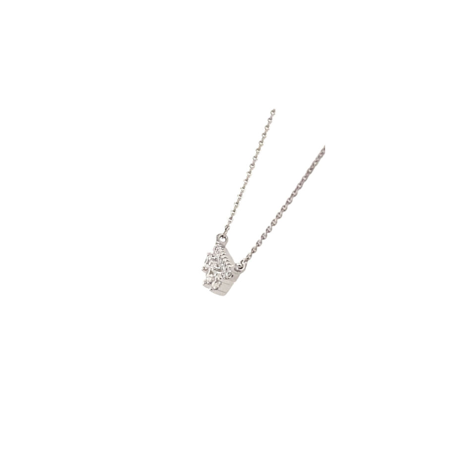 14K White Gold .20ctw Diamond Decorated Bar Necklace - Image 3