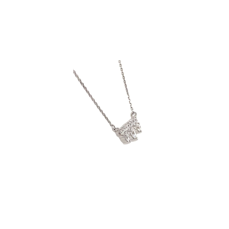 14K White Gold .20ctw Diamond Decorated Bar Necklace - Image 5