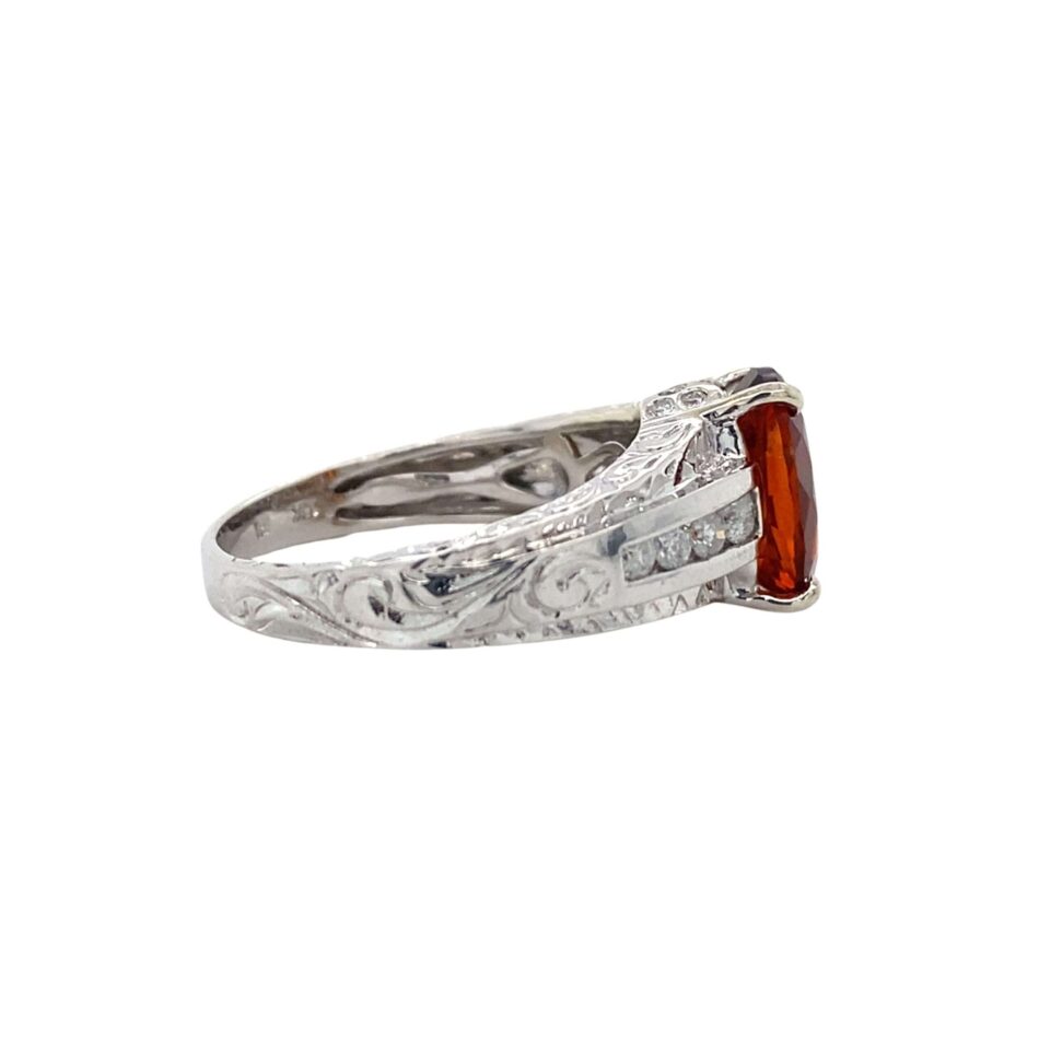 10K White Gold Citrine & Diamond Ring - Image 5