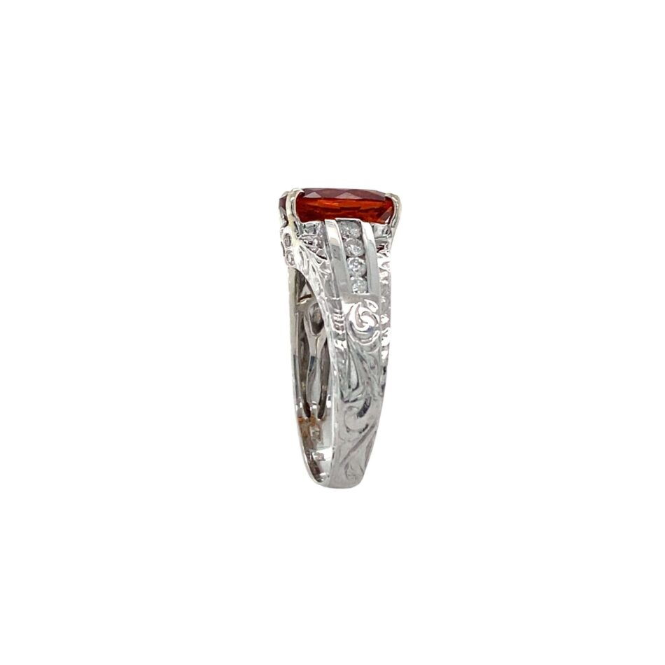 10K White Gold Citrine & Diamond Ring - Image 7