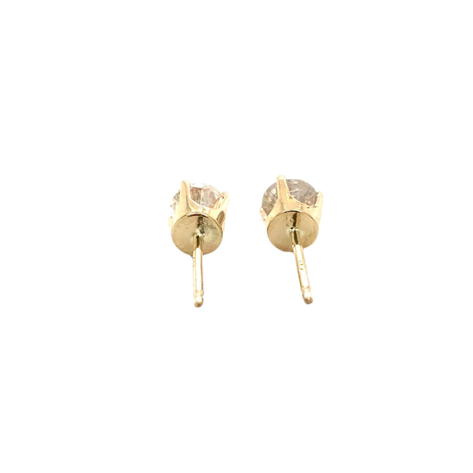 14K Gold .66ctw Diamond Stud Earrings - Image 4