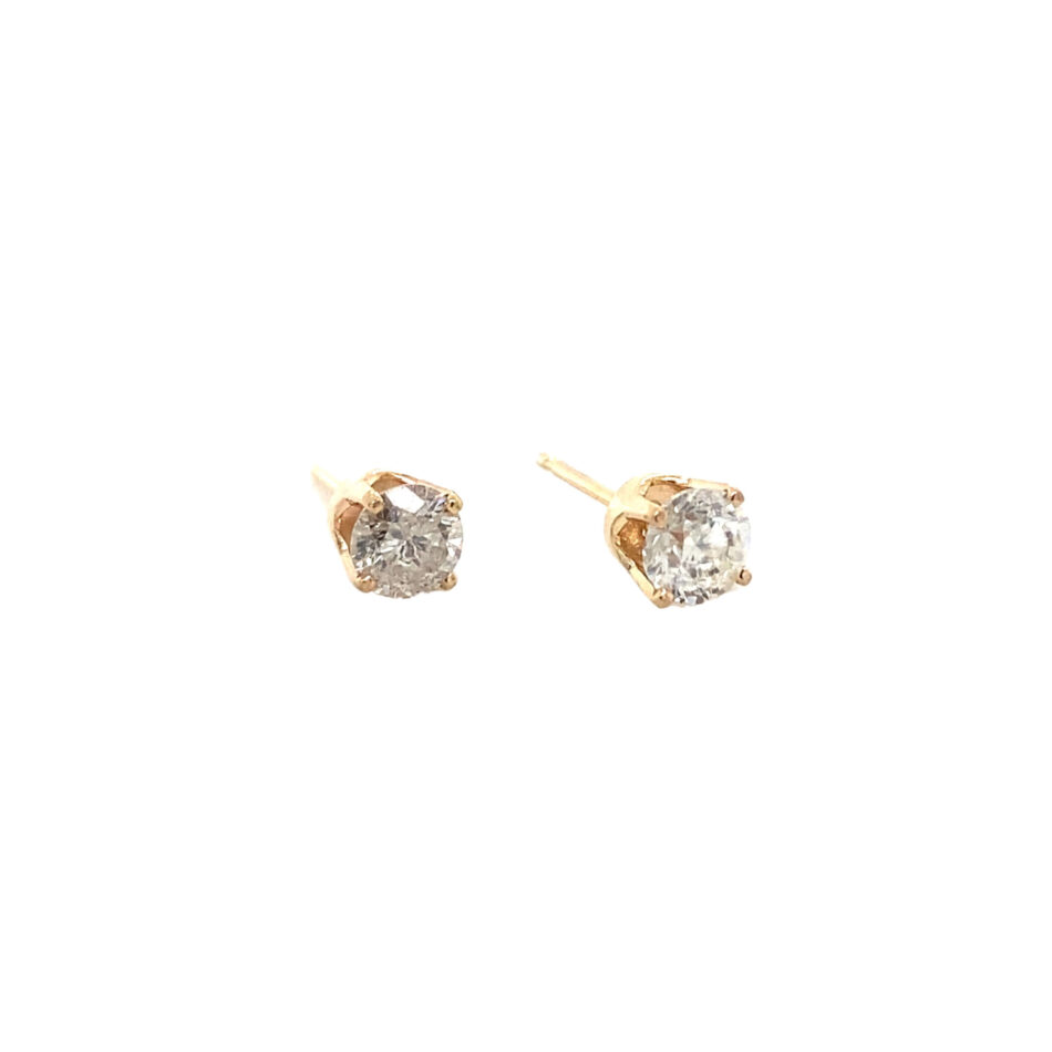 14K Gold .66ctw Diamond Stud Earrings - Image 6