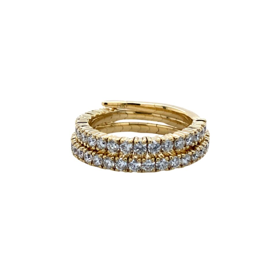 14K Gold 1.08ctw Two-Row Diamond Expandable Ring - Image 2