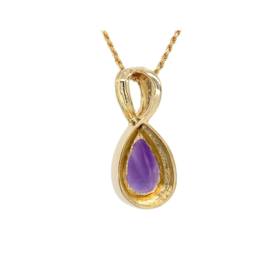 14K Gold Amethyst & Diamond Pendant - Image 6