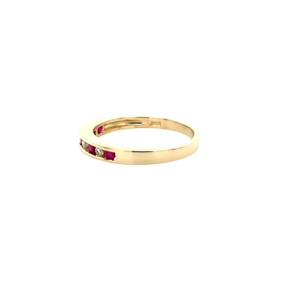 10K Gold Ruby & Diamond Band - Image 3