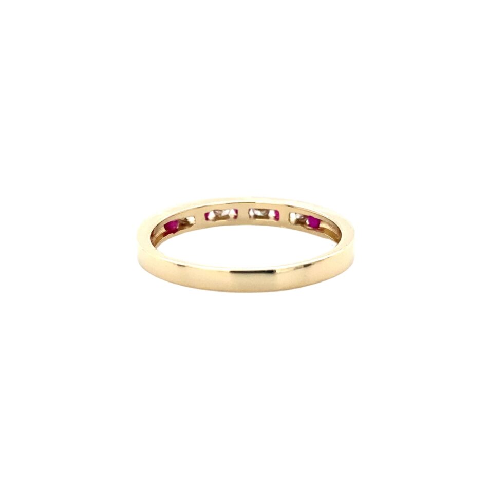 10K Gold Ruby & Diamond Band - Image 4