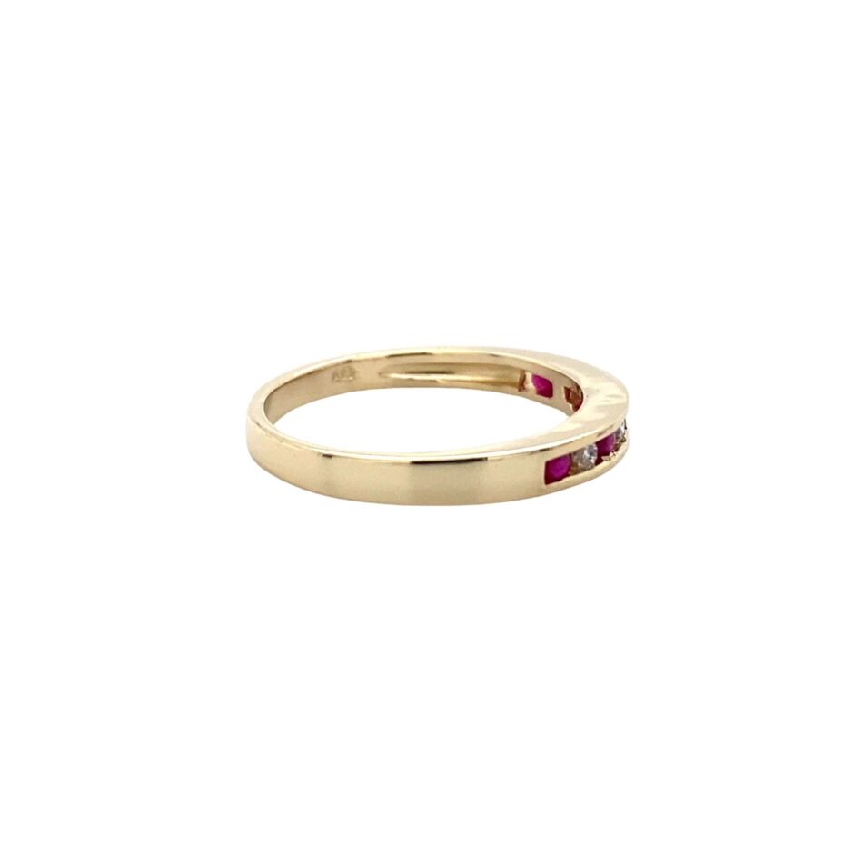 10K Gold Ruby & Diamond Band - Image 5