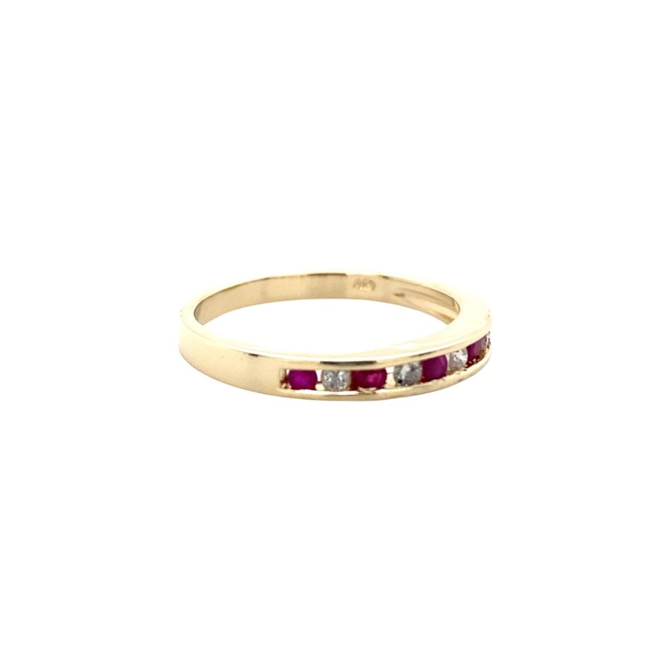 10K Gold Ruby & Diamond Band - Image 6