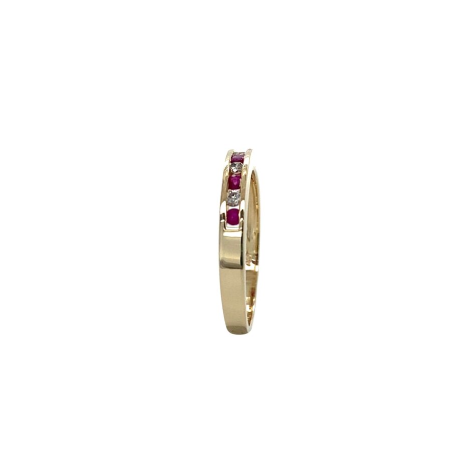 10K Gold Ruby & Diamond Band - Image 7