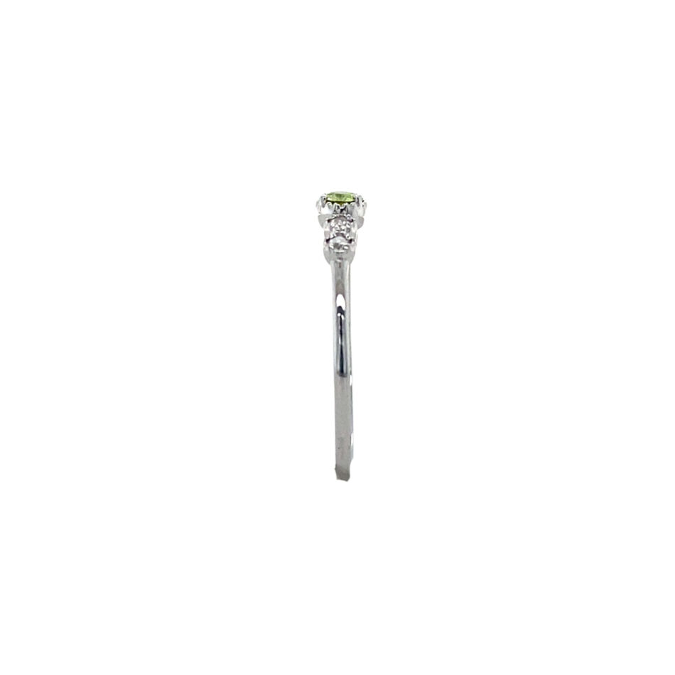 10K White Gold Peridot & Diamond Ring - Image 7