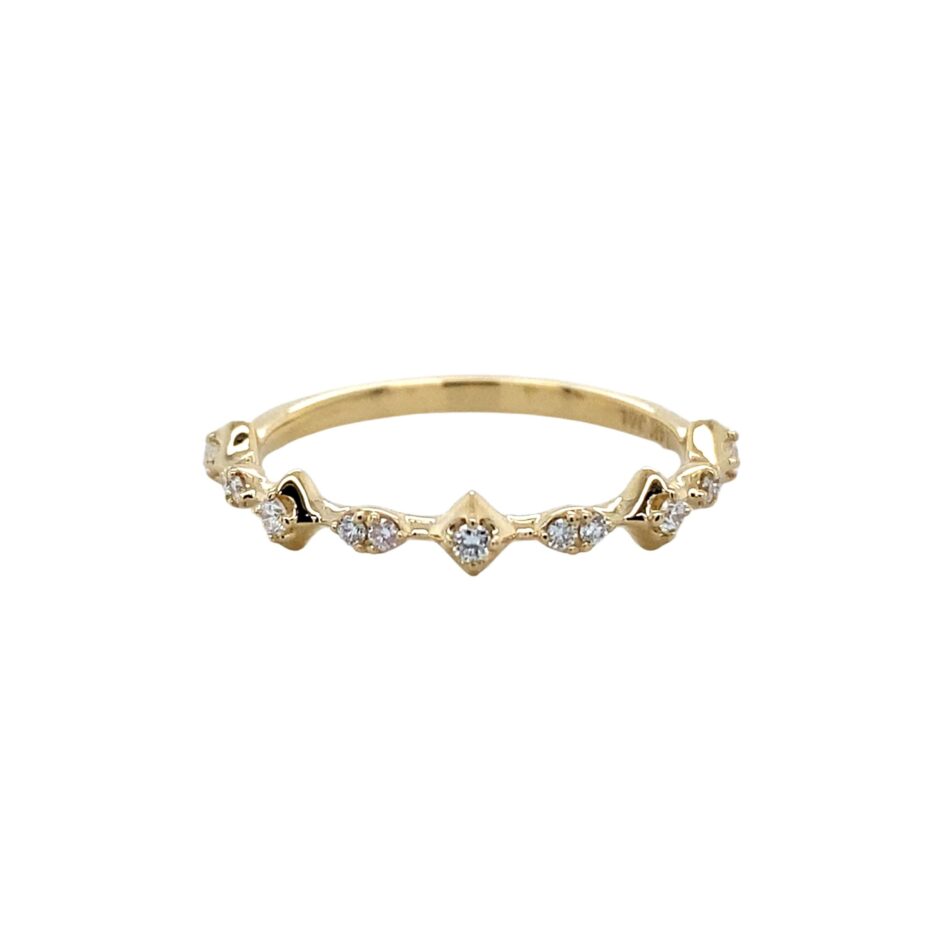 14K Gold .14ctw Diamond Stackable Ring