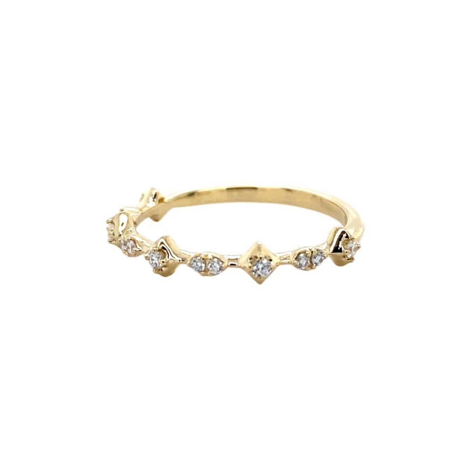 14K Gold .14ctw Diamond Stackable Ring - Image 2