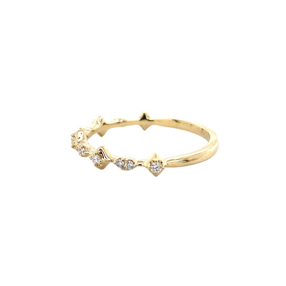 14K Gold .14ctw Diamond Stackable Ring - Image 3