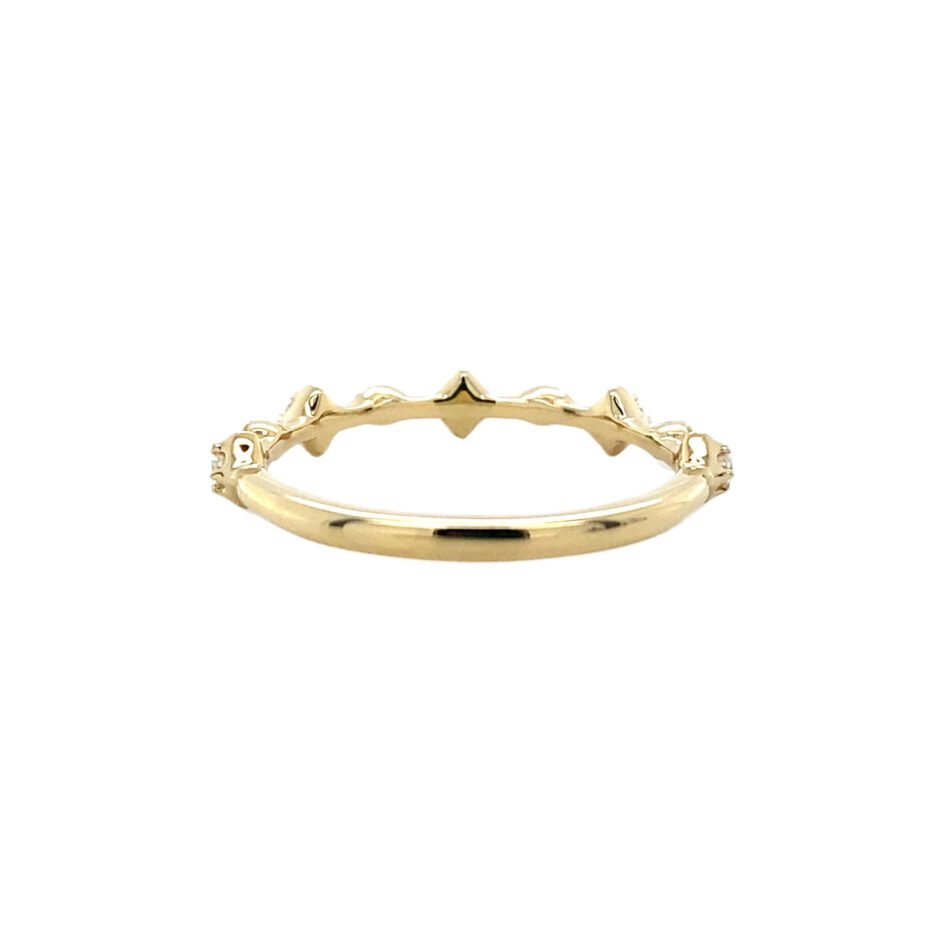 14K Gold .14ctw Diamond Stackable Ring - Image 4