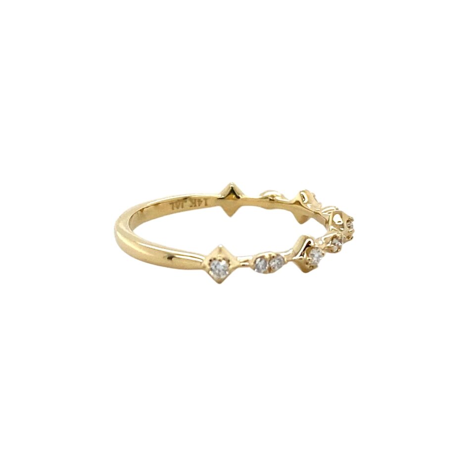 14K Gold .14ctw Diamond Stackable Ring - Image 5