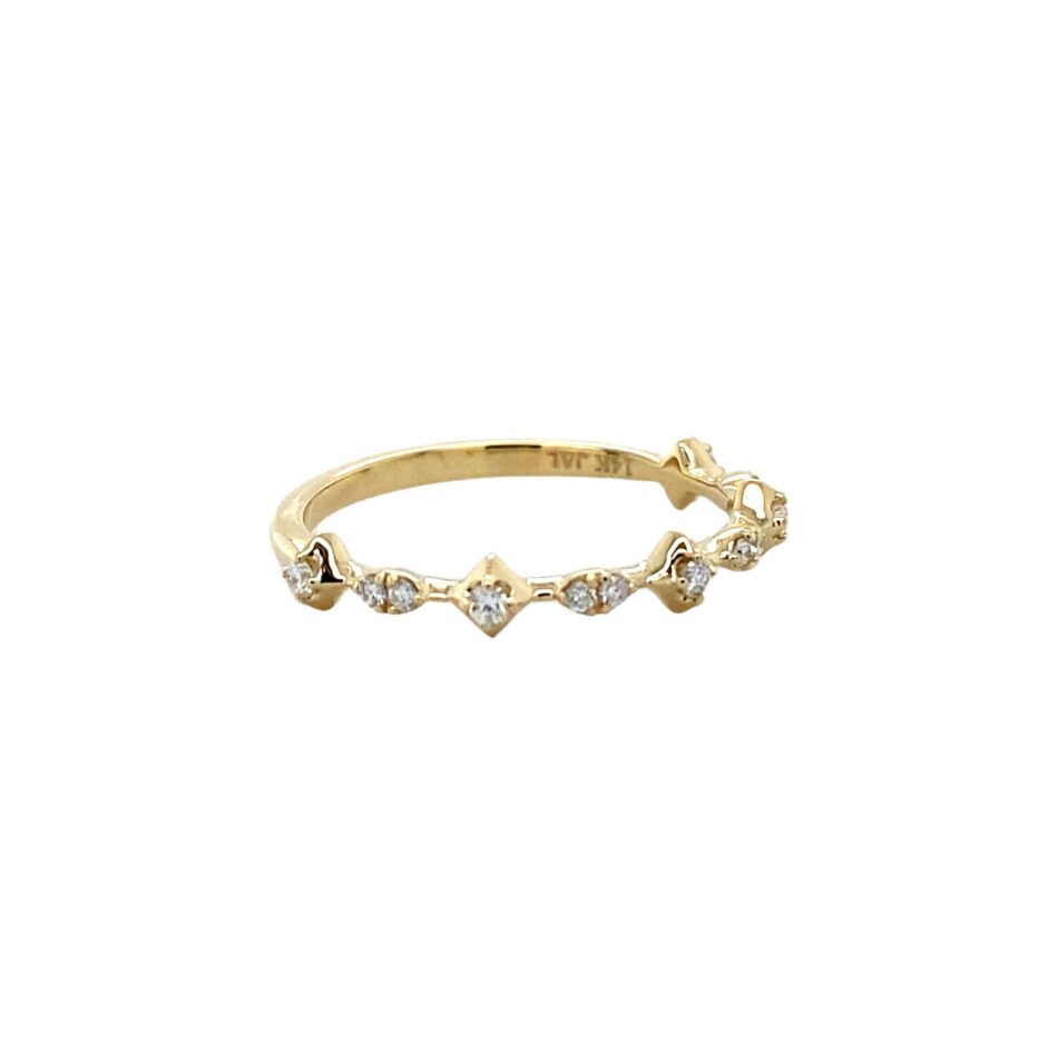 14K Gold .14ctw Diamond Stackable Ring - Image 6