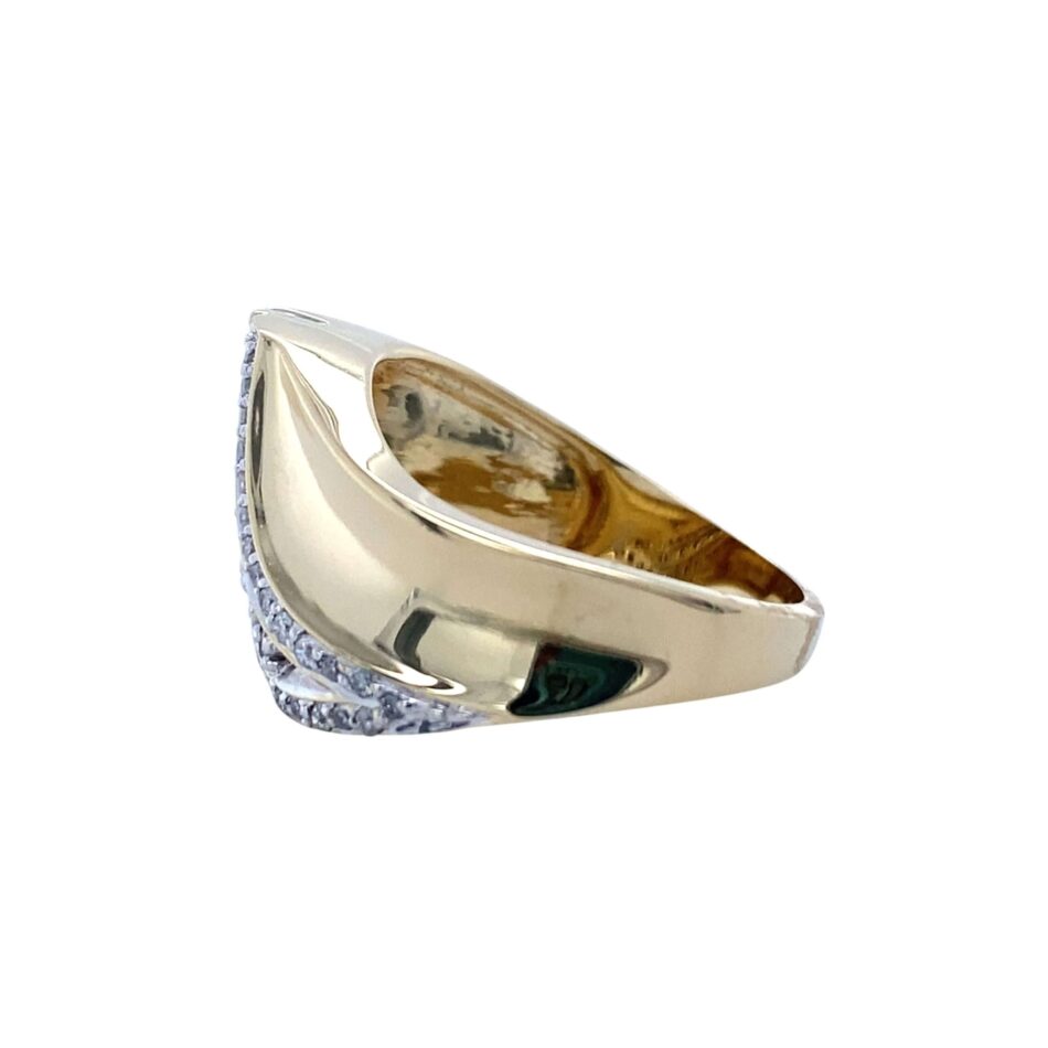 14K Gold .53ctw Three-Row Diamond Fashion Ring - Image 3