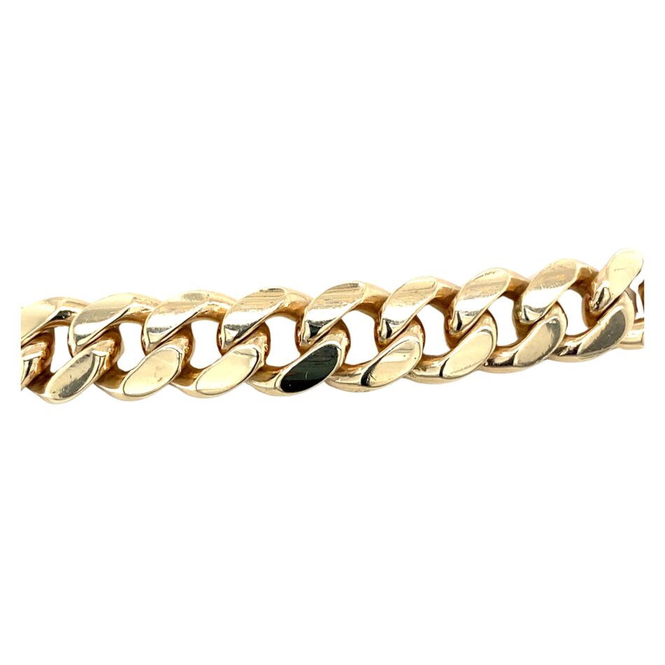 14K Gold Solid Curb Bracelet - 8.5" - Image 3