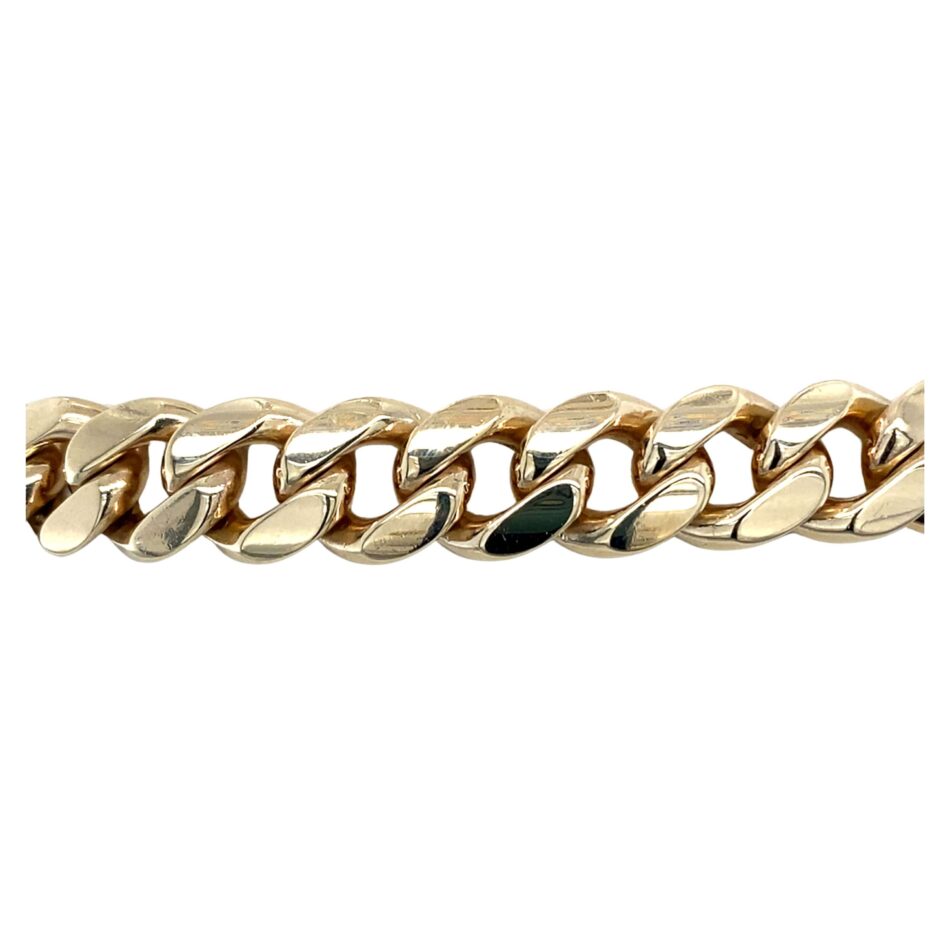 14K Gold Solid Curb Bracelet - 8.5" - Image 7