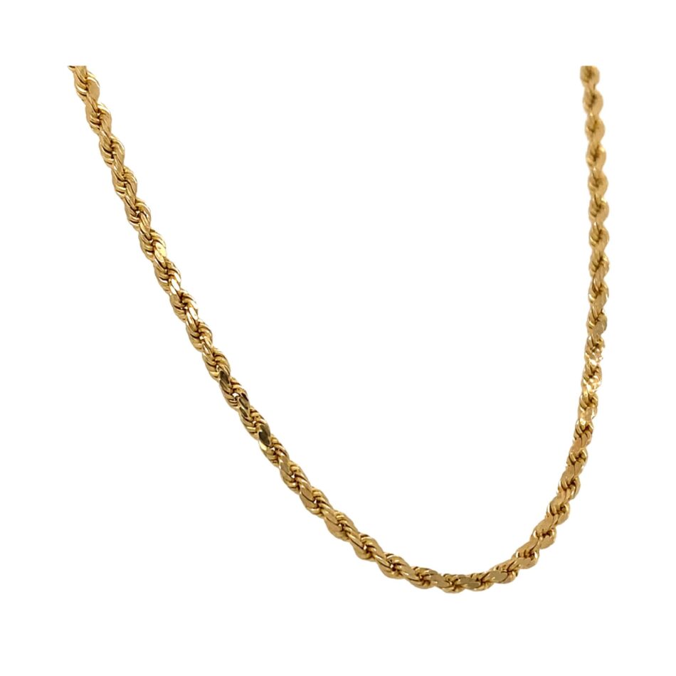 14K Gold Hollow Rope Chain - 18" - Image 4