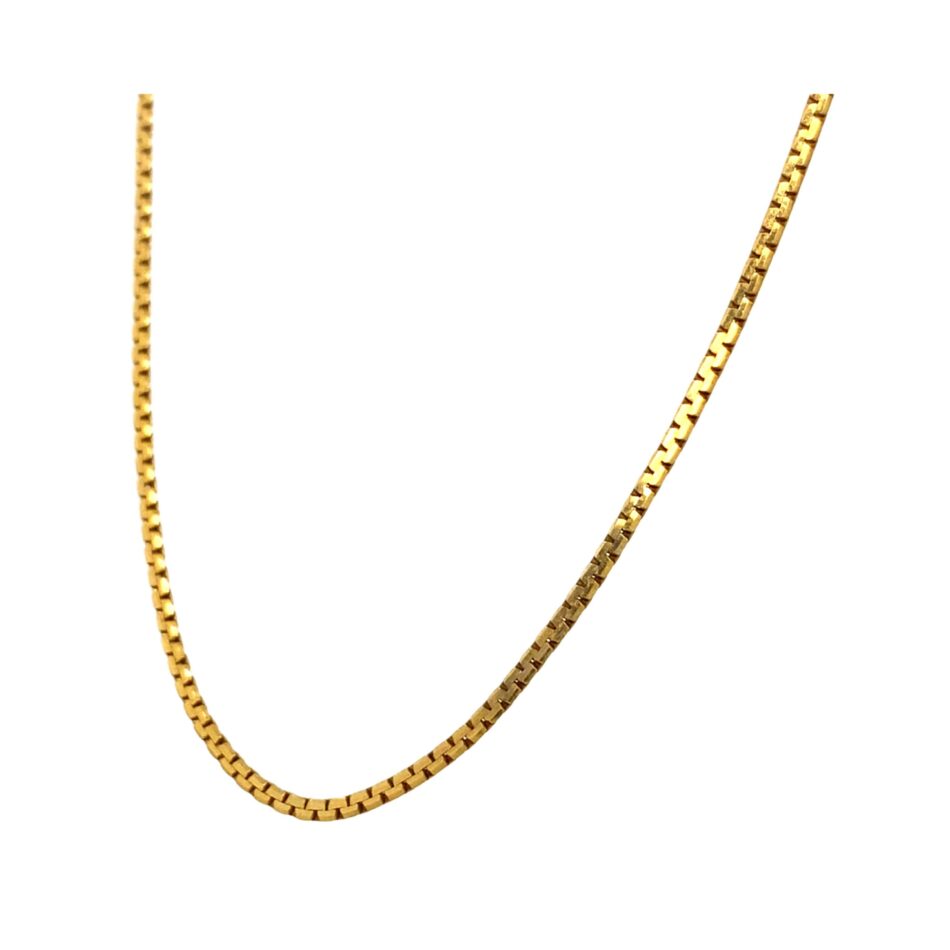 14K Gold Flat Box Chain - 15" - Image 2