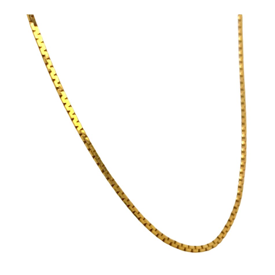 14K Gold Flat Box Chain - 15" - Image 4