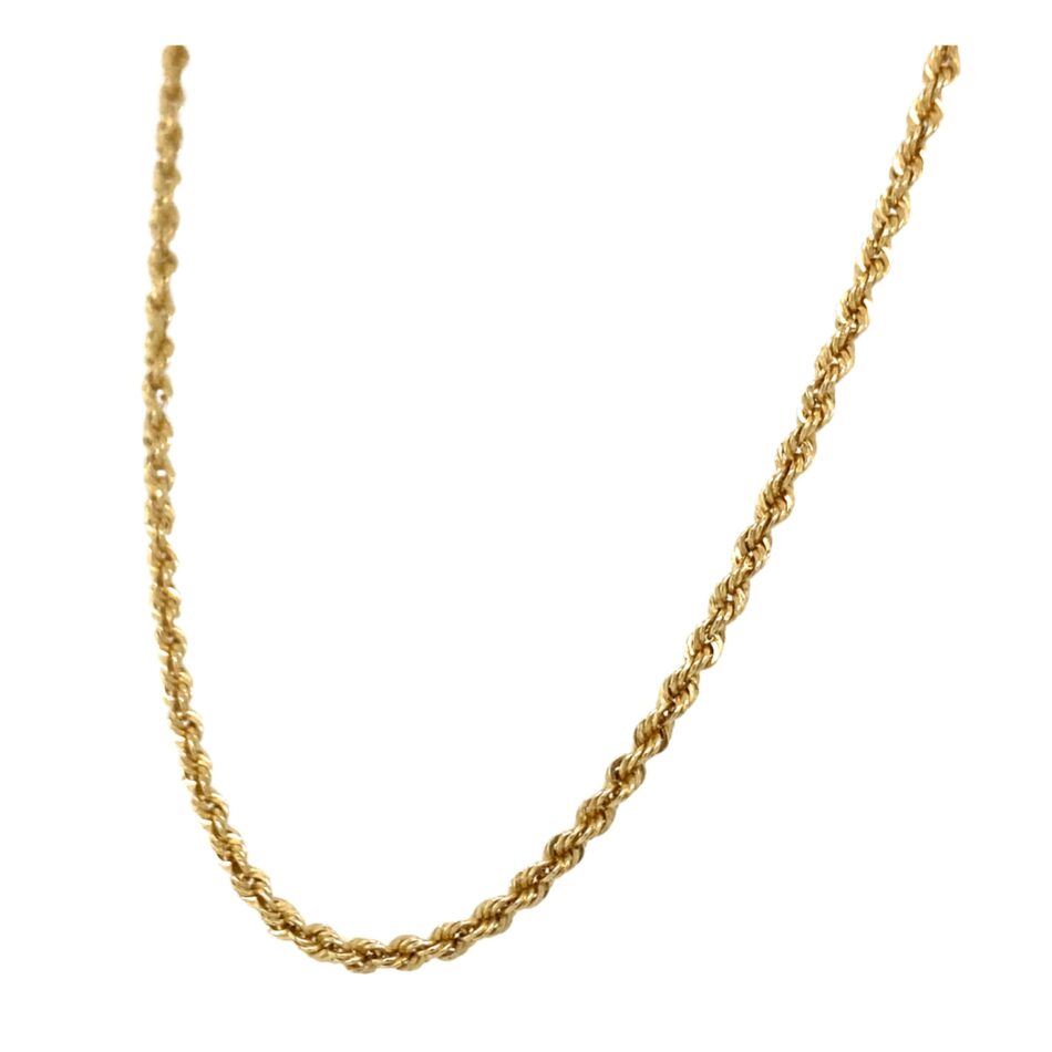 14K Gold Hollow Rope Chain - 18" - Image 2