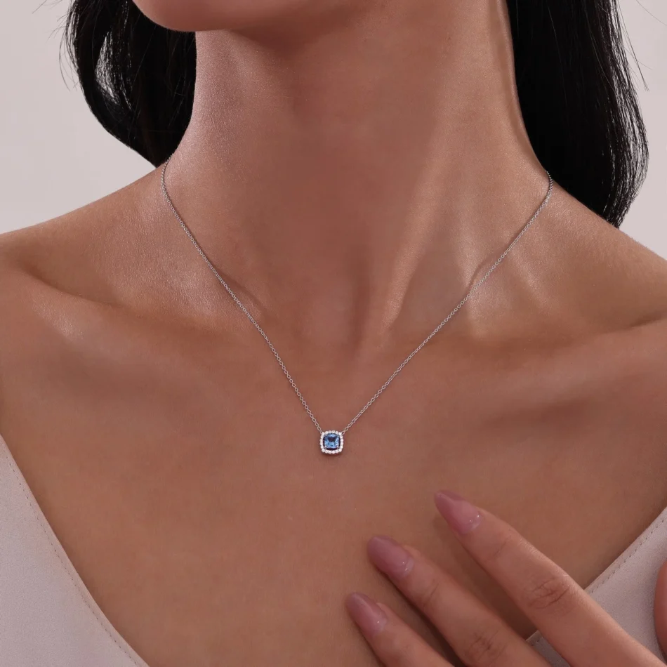 Lafonn Sterling Silver Blue Topaz & Lassaire Necklace - Image 3