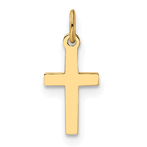 14K Gold Small Cross Pendant with Chain