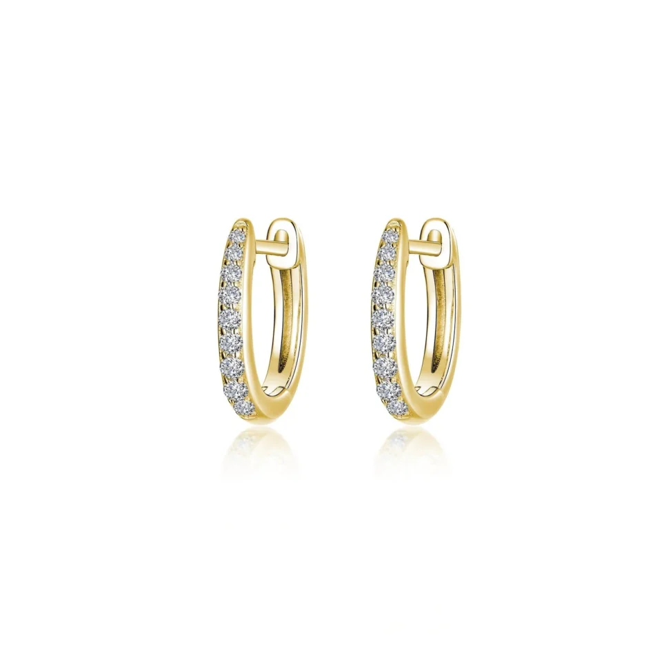 Lafonn Gold-Plated Lassaire Dainty Hoop Earrings