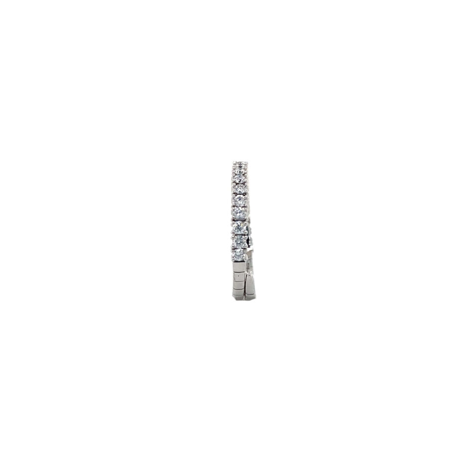 14K White Gold .50ctw Single Row Expandable Diamond Ring - Image 7