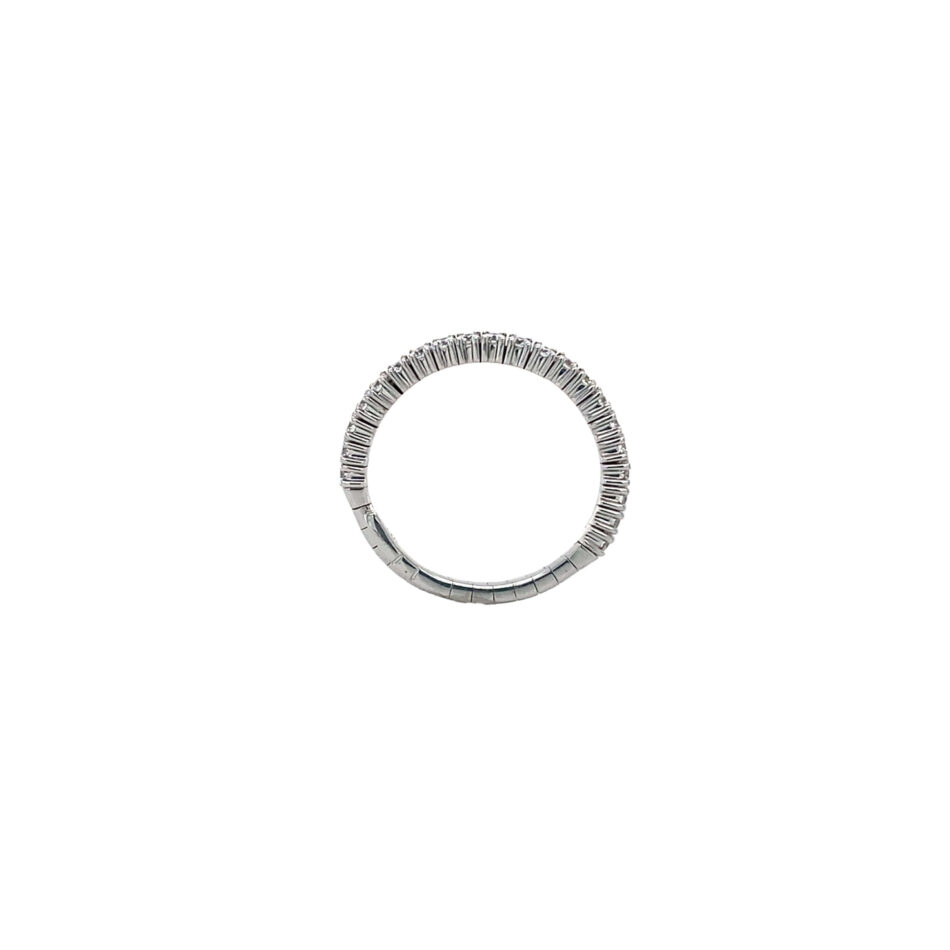 14K White Gold .50ctw Single Row Expandable Diamond Ring - Image 8