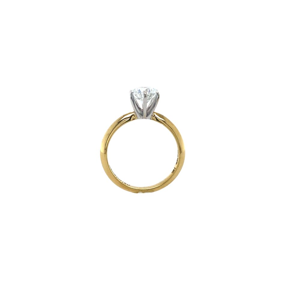 18K Gold .90ct Round Brilliant Diamond Solitaire Engagement Ring - Image 8