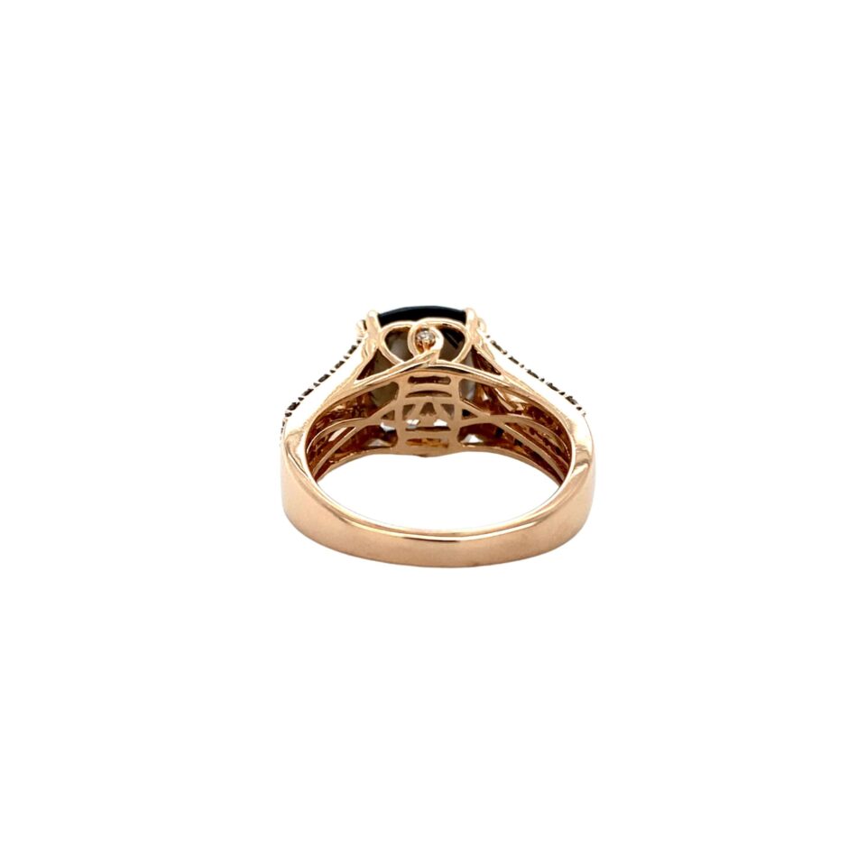 14K Rose Gold Smoky Topaz & Diamond Ring - Image 4