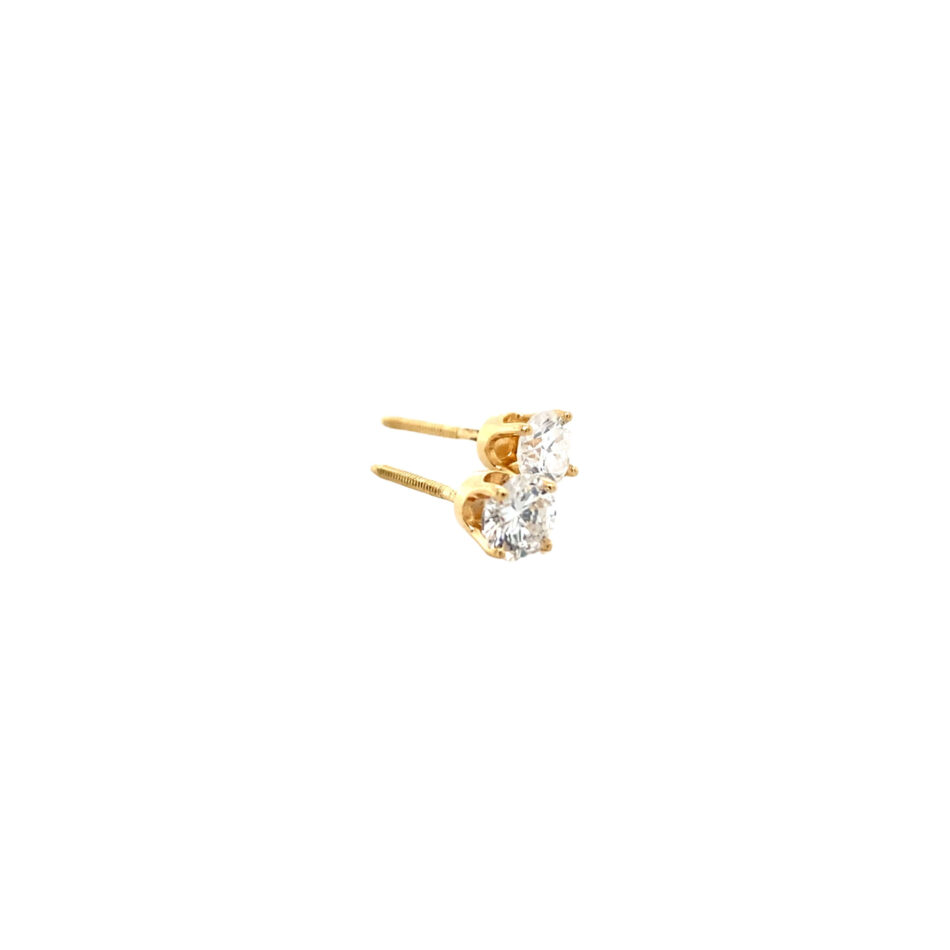 14K Gold .60ctw Diamond Stud Earrings - Image 6