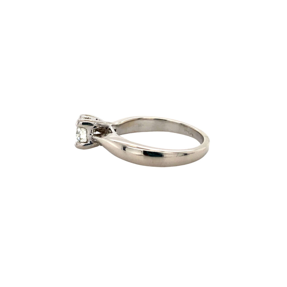 14K White Gold .65ct Round Brilliant Diamond Solitaire Engagement Ring - Image 3