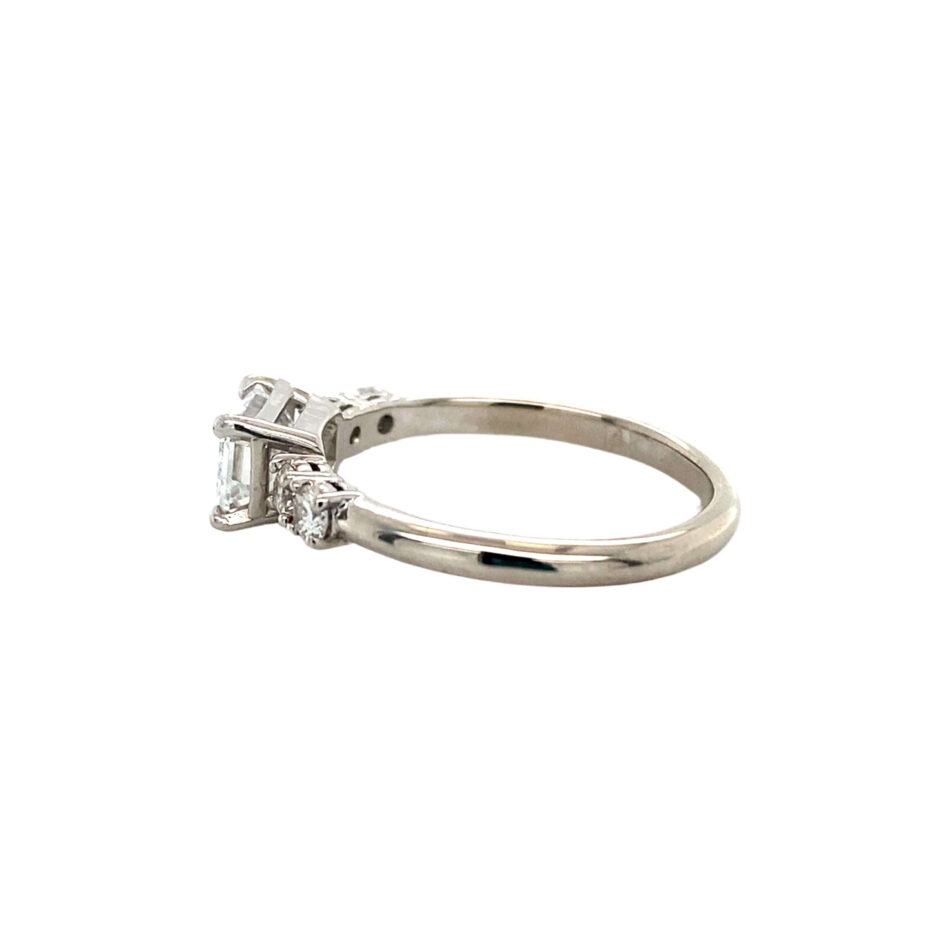 14K White Gold Lab-Grown Emerald-Cut Diamond Engagement Ring - Image 3