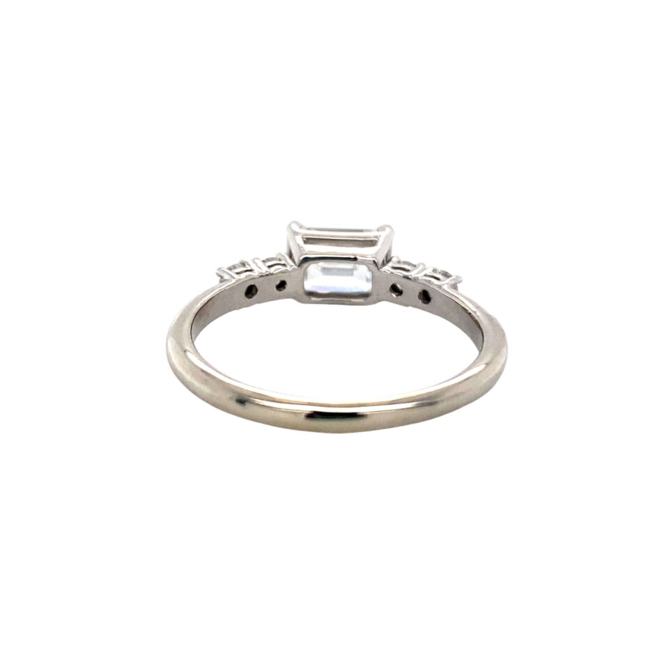 14K White Gold Lab-Grown Emerald-Cut Diamond Engagement Ring - Image 4