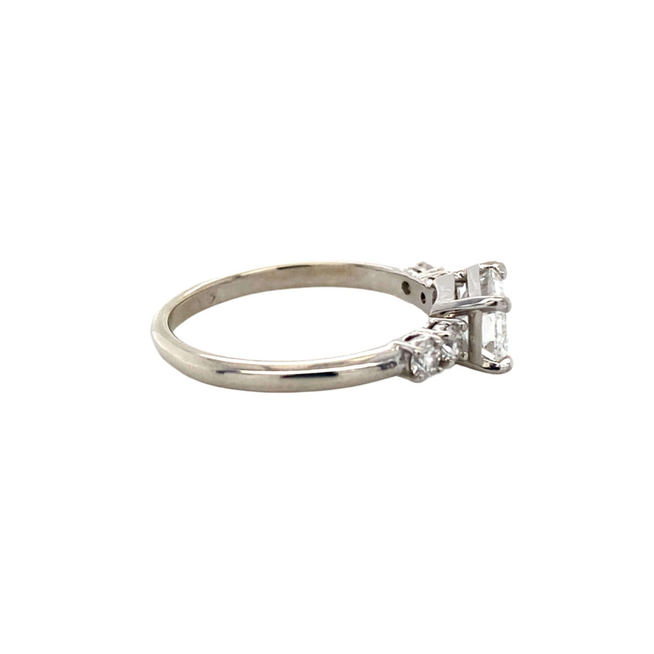 14K White Gold Lab-Grown Emerald-Cut Diamond Engagement Ring - Image 5