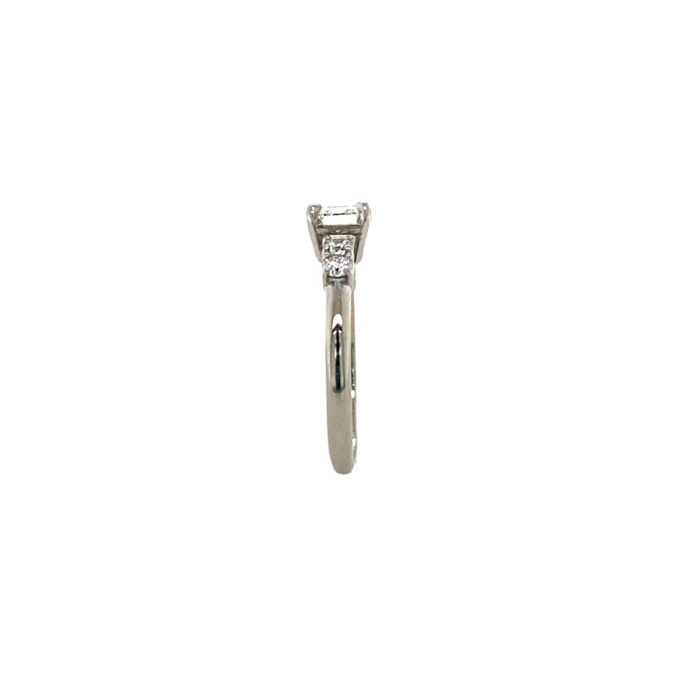 14K White Gold Lab-Grown Emerald-Cut Diamond Engagement Ring - Image 7