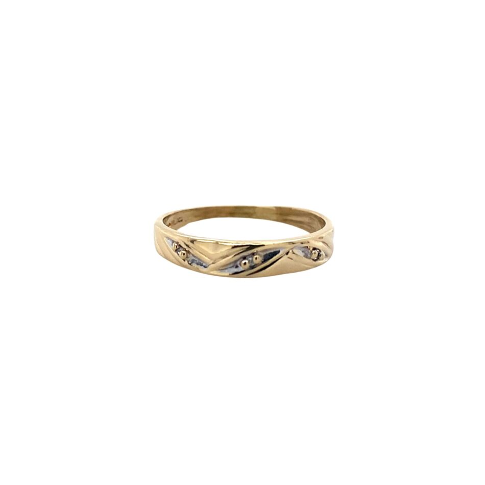 10K Gold Stylized Diamond Band