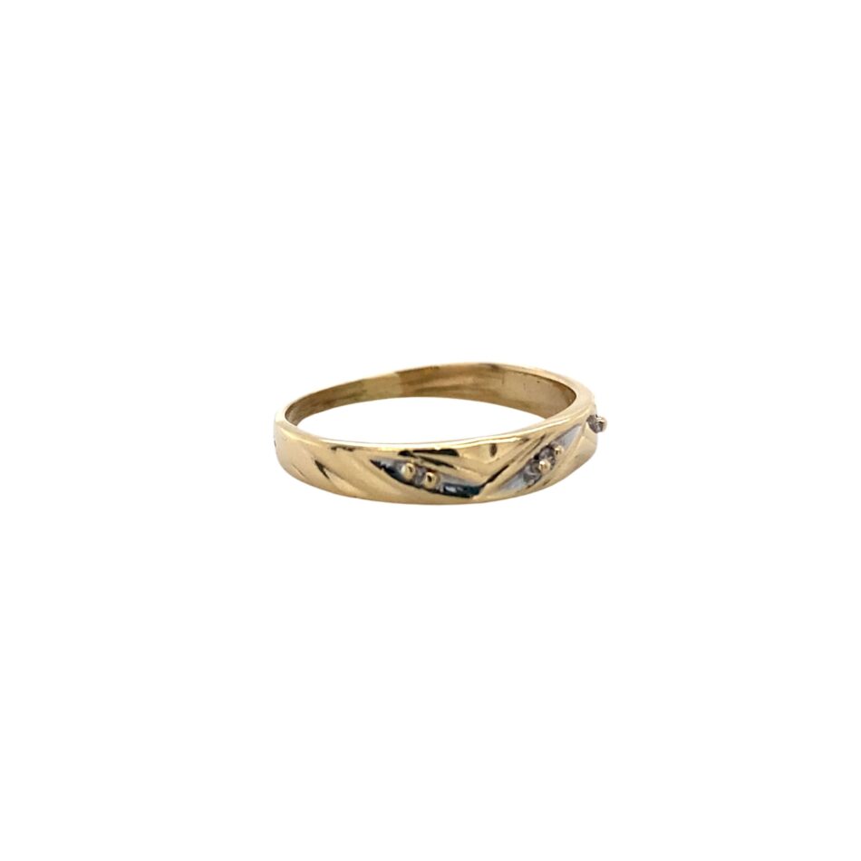 10K Gold Stylized Diamond Band - Image 6