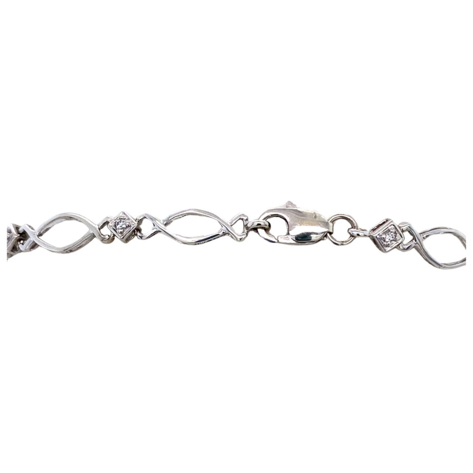 10K White Gold .15ctw Diamond Bracelet - Image 4