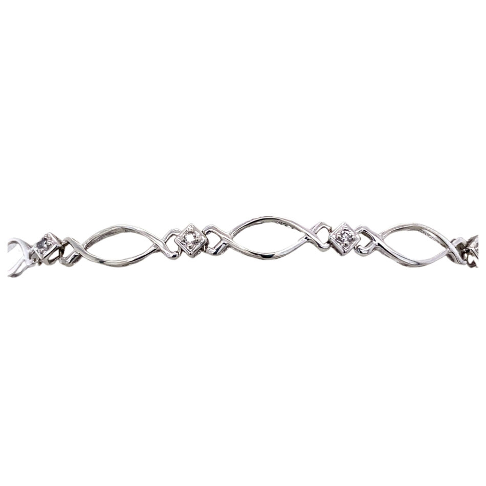 10K White Gold .15ctw Diamond Bracelet - Image 6