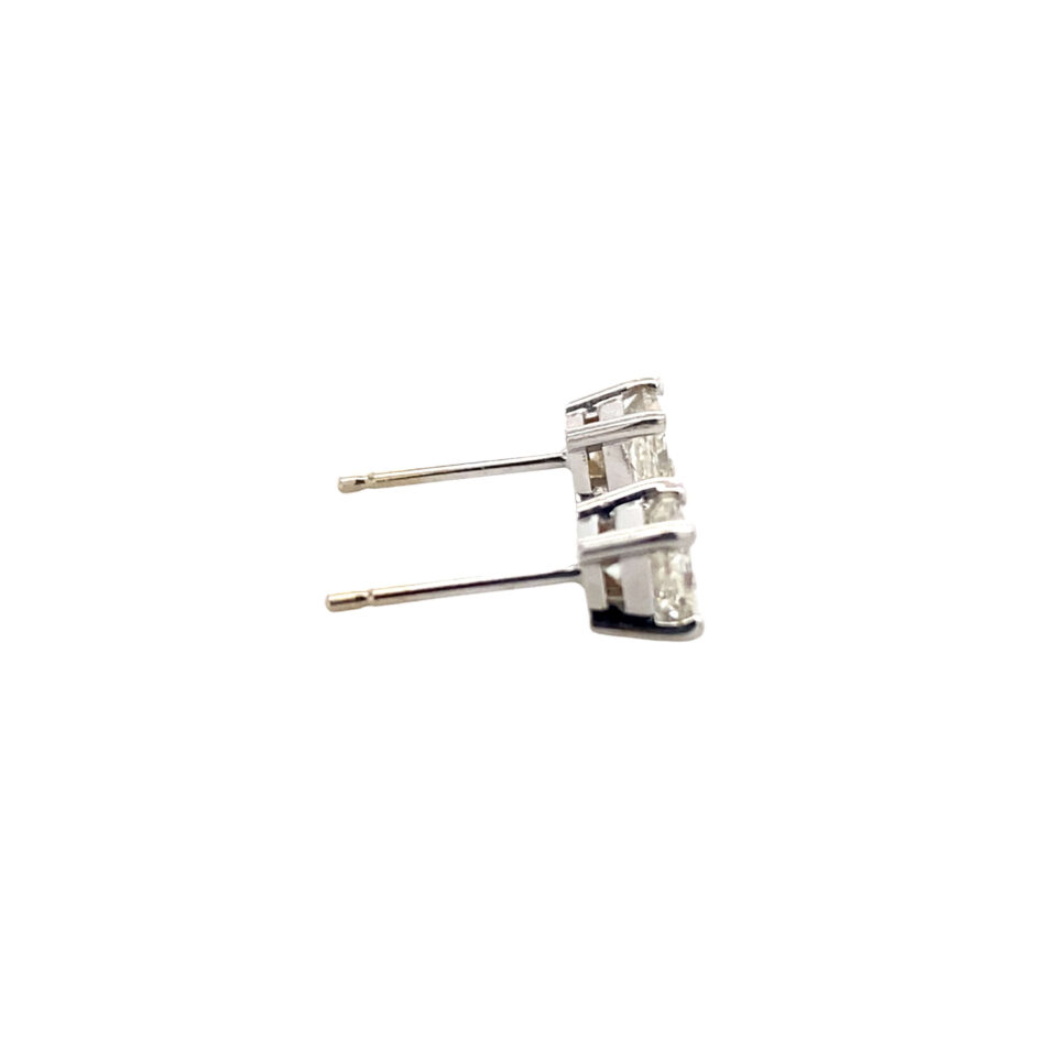 14K White Gold .40ctw Princess-Cut Diamond Stud Earrings - Image 5