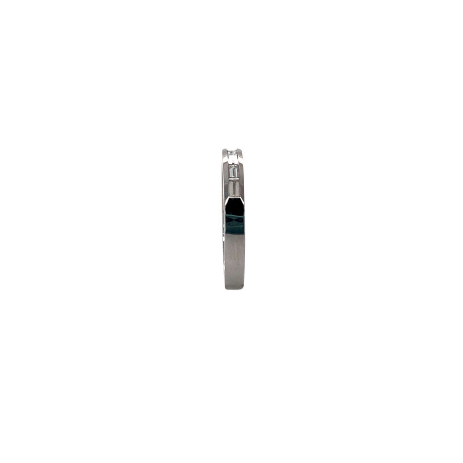 14K White Gold .14ctw Baguette Diamond Band - Image 7